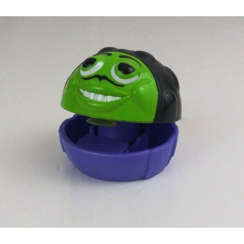 Vintage 1996 Creature Feature Tumbler Bug Green & Purple Hardee's Toy
